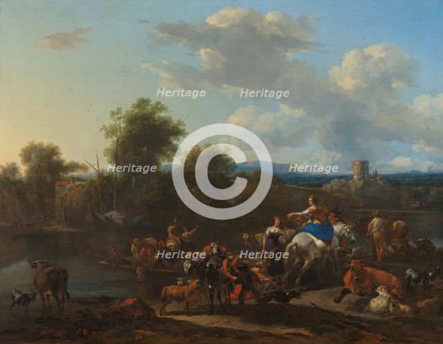 The Cattle Ferry, c.1655. Creator: Nicolaes Berchem.