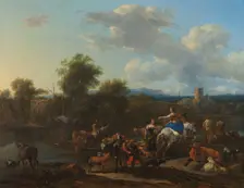 The Cattle Ferry, c.1655. Creator: Nicolaes Berchem