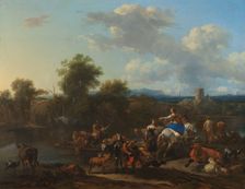 The Cattle Ferry, c.1655. Creator: Nicolaes Berchem