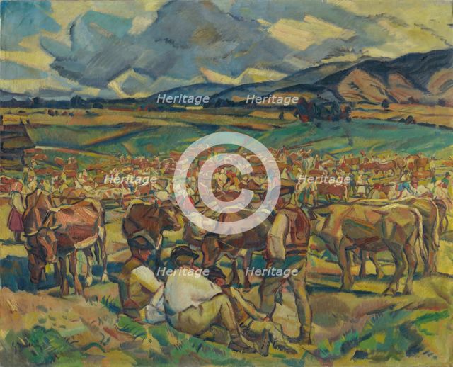 The Cattle Market in Helpa, around 1934. Creator: Gustav Mally.