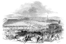 The Cattle Sheds, Royal Agricultural Society's Show, Shrewsbury, 1845. Creator: Smyth
