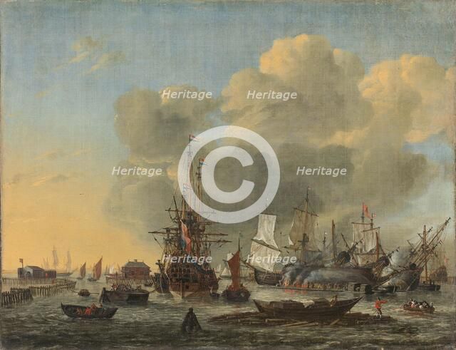 The Caulking of Ships at the Bothuisje on Het IJ in Amsterdam, 1650-1668. Creator: Reinier Zeeman.