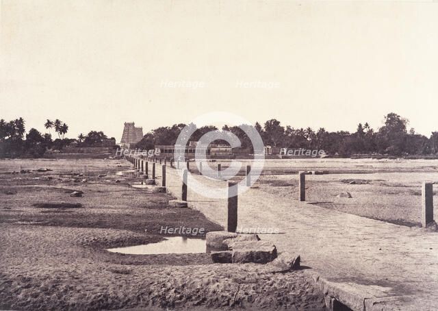 The Causeway Across the Vaigai River, January-March 1858. Creator: Captain Linnaeus Tripe.