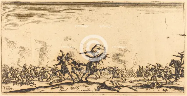 The Cavalry Combat with Pistols, c. 1632/1634. Creator: Jacques Callot.