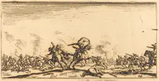 The Cavalry Combat with Pistols, c. 1632/1634. Creator: Jacques Callot