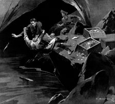 The Cave of Avarice: The onslaught carried us all three near the edge..., 1898. Creator: Unknown