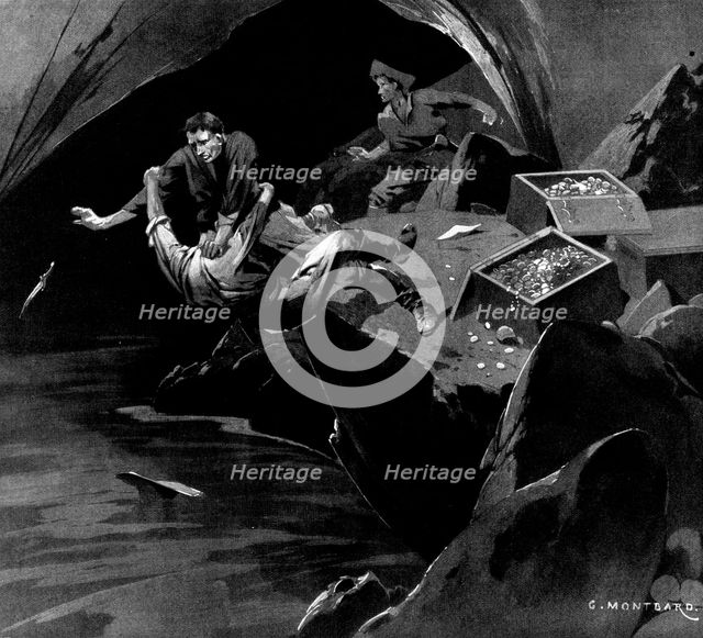 The Cave of Avarice: The onslaught carried us all three near the edge..., 1898. Creator: Unknown.