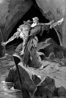 The Cave of Avarice: "I took the bodies...and dropped them in one by one", 1898. Creator: Unknown