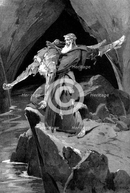 The Cave of Avarice: "I took the bodies...and dropped them in one by one", 1898. Creator: Unknown.