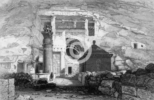 'The Cave of Karli', 1835. Creator: George Cattermole.
