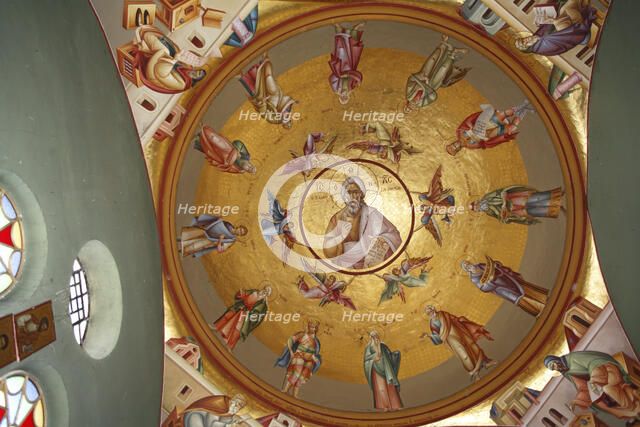 The ceiling of a Greek church in Capernaum, Israel. Artist: Samuel Magal