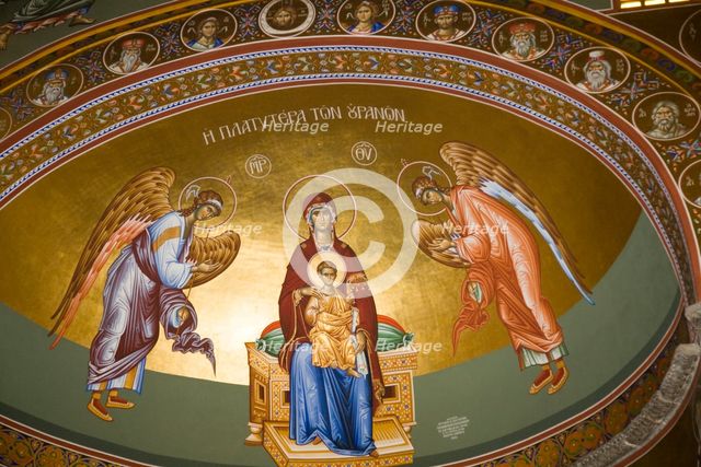 The ceiling of a Greek church in Capernaum, Israel. Creator: Samuel Magal.