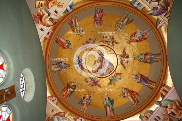 The ceiling of a Greek church in Capernaum, Israel. Creator: Samuel Magal.