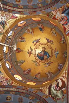 The ceiling of a Greek church in Capernaum, Israel. Creator: Samuel Magal