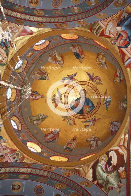 The ceiling of a Greek church in Capernaum, Israel. Creator: Samuel Magal.
