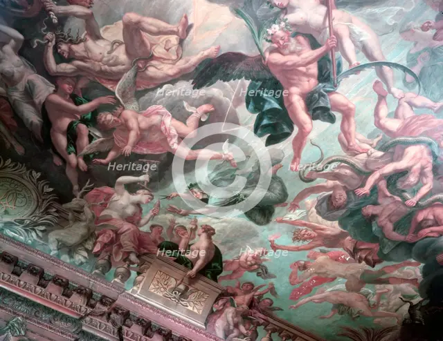 The ceiling of the State Dining Room, Chatsworth House, Derbyshire, c1955. Creator: Arthur Charles Kirby Ware.