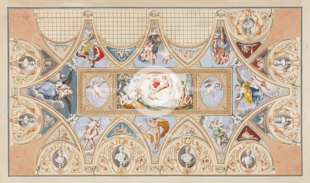 The ceiling painting by Francesco Albani in the Palazzo Verospi in Rome, c1617. Creator: Francesco Pannini.