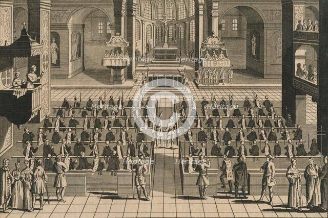 'The Celebration of the Auto-Da-Fee or Act of Faith in the Inquisition', 1769. Artist: Unknown.