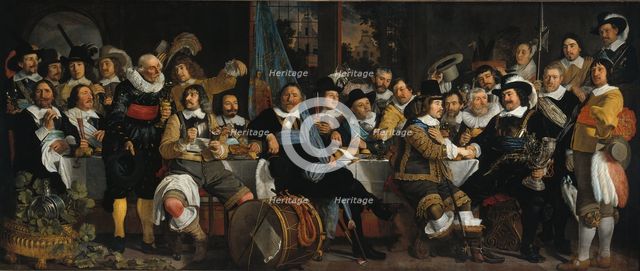 The celebration of the peace of Münster, 18 June 1648, in the headquarters of the crossbowmen's civi Artist: Helst, Bartholomeus van der (1613-1670)