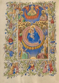 The Celestial Virgin and Child; Book of Hours; Virgin and Child in Glory, about 1420. Creator: Spitz Master