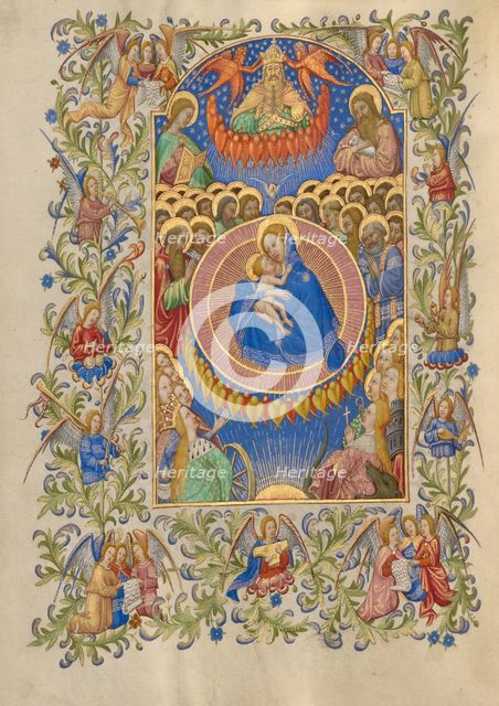 The Celestial Virgin and Child; Book of Hours; Virgin and Child in Glory, about 1420. Creator: Spitz Master.