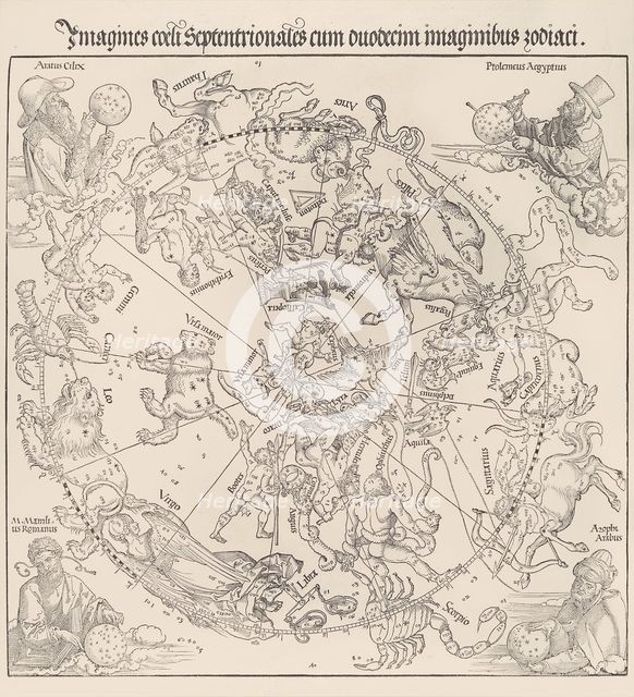The Celestial Map- Northern Hemisphere, 1515., 1515. Creator: Albrecht Durer.