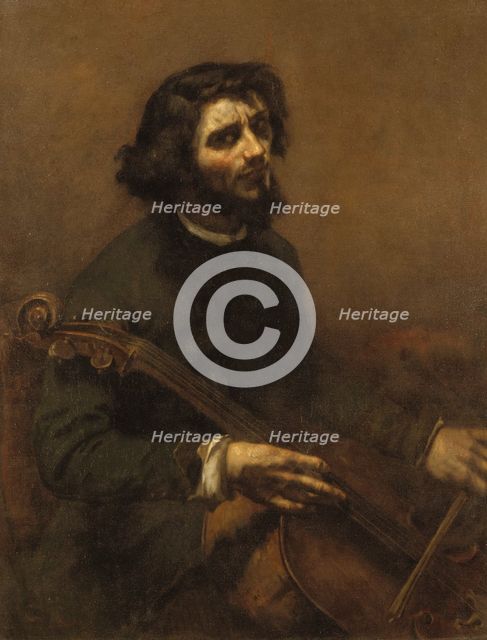 The Cellist (Self-portrait), 1847. Creator: Gustave Courbet.
