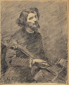 The Cellist, Self-portrait, c1847. Creator: Courbet, Gustave (1819-1877)