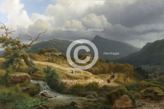 The Cemetery at Baden-Baden, 1855. Creator: Pierre Louis Dubourcq.