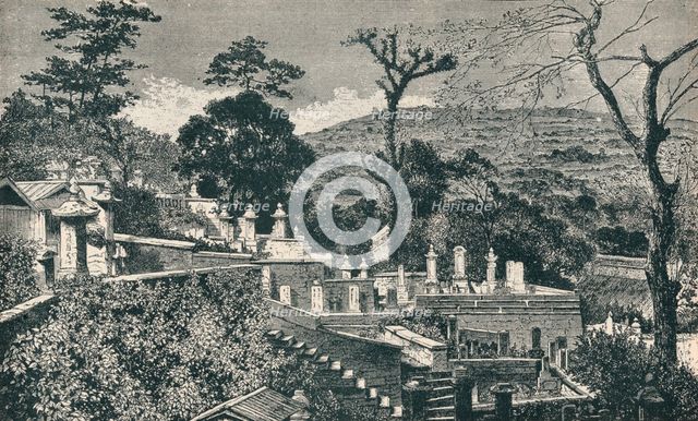 The Cemetery Hill at Nagasaki, Japan, before the modern expansion of the town, 1907. Artist: Unknown.