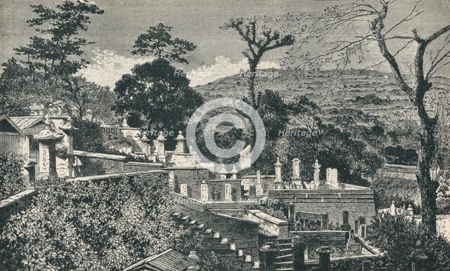 The Cemetery Hill at Nagasaki, Japan, before the modern expansion of the town, 1907. Artist: Unknown.