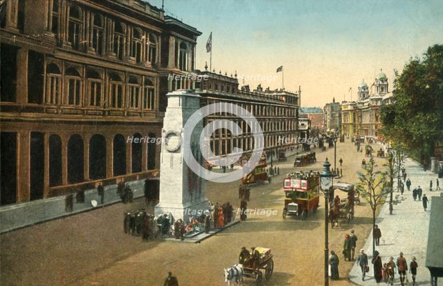 The Cenotaph, Whitehall, London, c1920. Creator: Unknown.