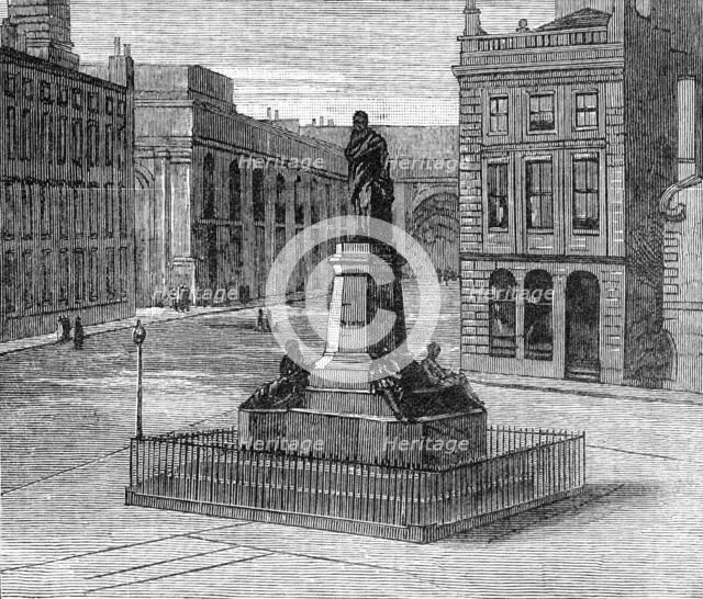 The Century of George Stephenson: monument to Stephenson at Newcastle-On-Tyne, 1881. Creator: Unknown.