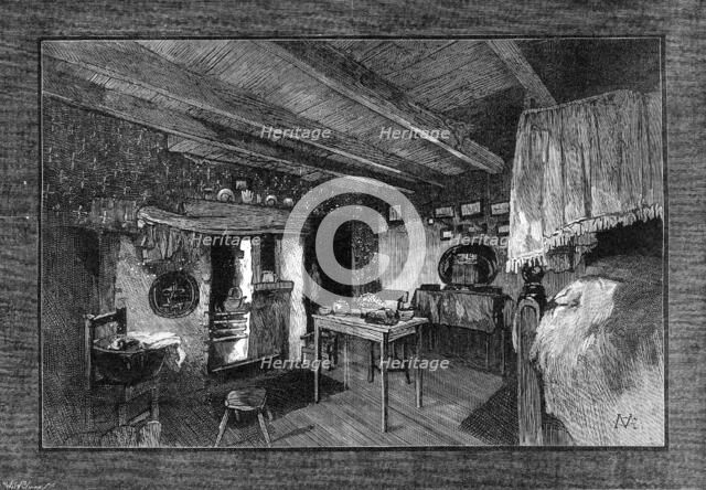 The Century of George Stephenson: the room in which Stephenson was born at Street House, Wylam, 1881 Creator: William James Palmer.