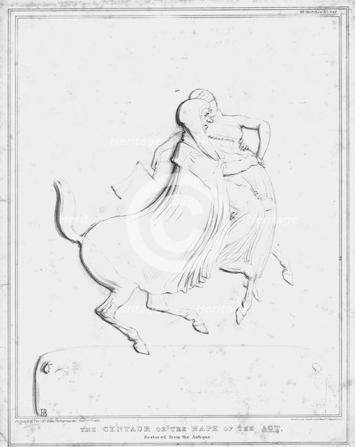 'The Centaur or the Rape of the Act, Restored from the Antique', 1834. Creator: John Doyle.