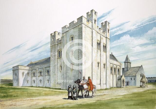 'The Central Buildings', Sherborne Old Castle, Dorset. Artist: Philip Corke.