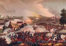 The Centre of the British Army in Action at the Battle of Waterloo 19th century (1909). Artist: Thomas Sutherland