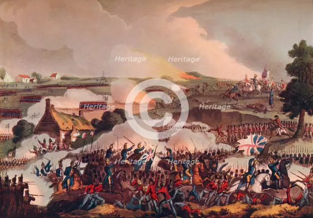 'The Centre of the British Army in Action at the Battle of Waterloo', 19th century (1909). Artist: Thomas Sutherland.
