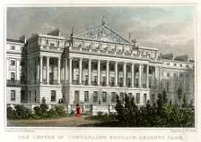 The centre of Cumberland Terrace, Regents Park, London, 1829.Artist: W Wallis