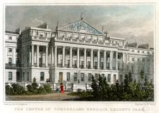 The centre of Cumberland Terrace, Regents Park, London, 1829.Artist: W Wallis