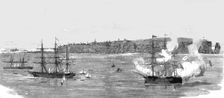 The Cession of Heligoland to Germany - HMS "Calypso" Firing a Salute, 1890. Creator: Unknown