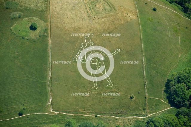 The Cerne Abbas Giant chalk hill figure, Dorset, 2023. Creator: Damian Grady.