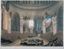 The ceremony of Lord Nelson's burial at St Paul's Cathedral, City of London, 1806. Artist: FC Lewis