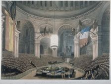 The ceremony of Lord Nelson's burial at St Paul's Cathedral, City of London, 1806. Artist: FC Lewis