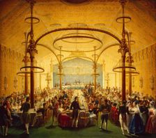 The Ceremonial Dinner in Honour of the Moscow Governor-General Prince Dmitry Golitsyn, 1835. Creator: Anon