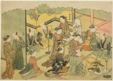The Ceremonial Sake (Konrei sakazuki), the fourth sheet of the series "Marriage in Broc..., c. 1769. Creator: Suzuki Harunobu