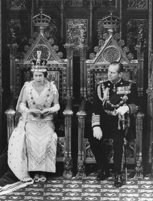 The ceremonial state opening of Parliament by Queen Elizabeth II (b1926), 1976. Creator: Unknown