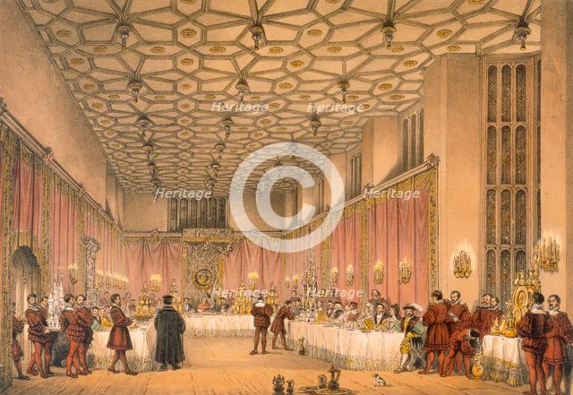 The Chamber, Hampton Court, pub. 1838. Creator: Joseph Nash (1809-78).