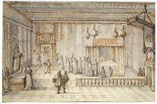 The Chamber of King Louis XIV in Versailles 1654. Artist: Jean le Pautre