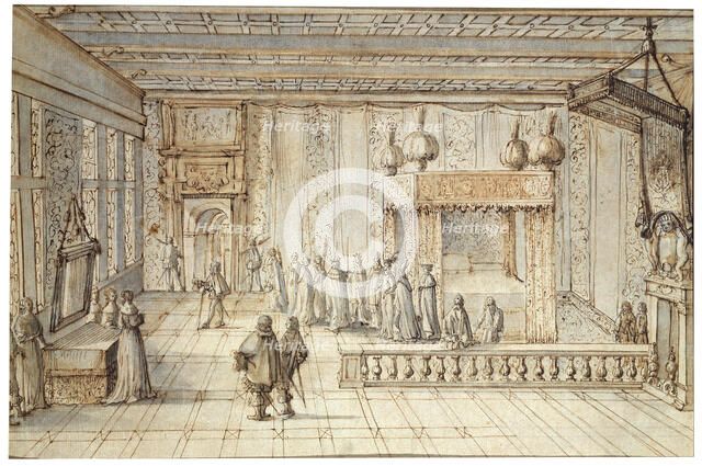 'The Chamber of King Louis XIV in Versailles', 1654. Artist: Jean le Pautre
